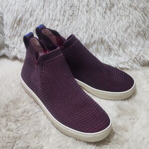 ROTHY’S The Chelsea Berry Lattice Knit High Top Sneaker